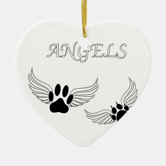 Angel Pet Paws Keramisch Ornament (Voorkant)