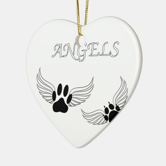 Angel Pet Paws Keramisch Ornament (Links)