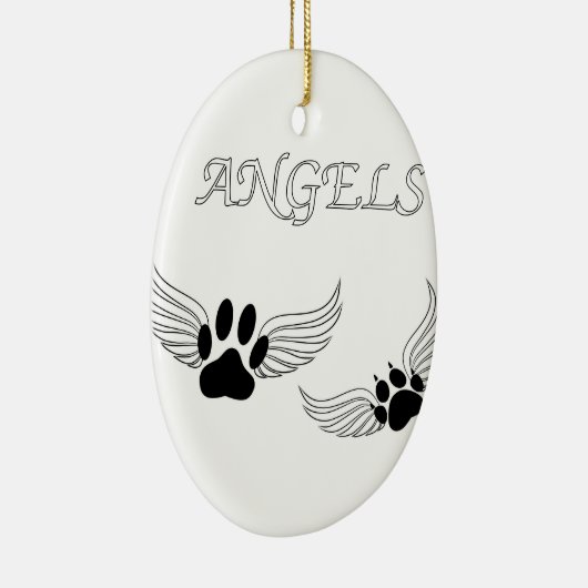 Angel Pet Paws Keramisch Ornament (Rechts)