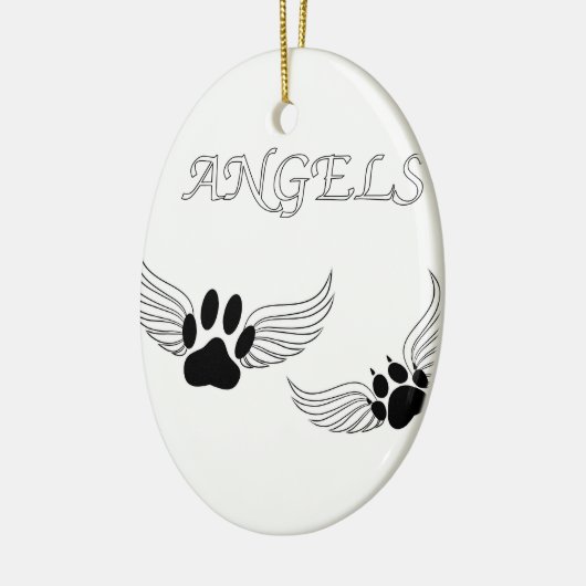 Angel Pet Paws Keramisch Ornament (Links)