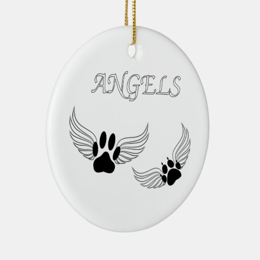 Angel Pet Paws Keramisch Ornament (Rechts)