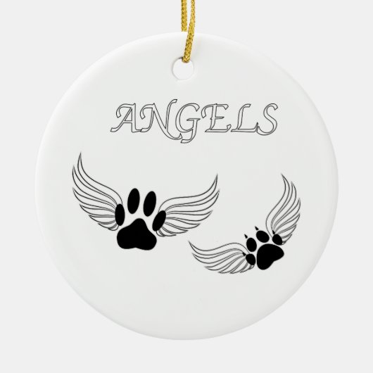 Angel Pet Paws Keramisch Ornament (Voorkant)