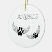 Angel Pet Paws Keramisch Ornament (Links)