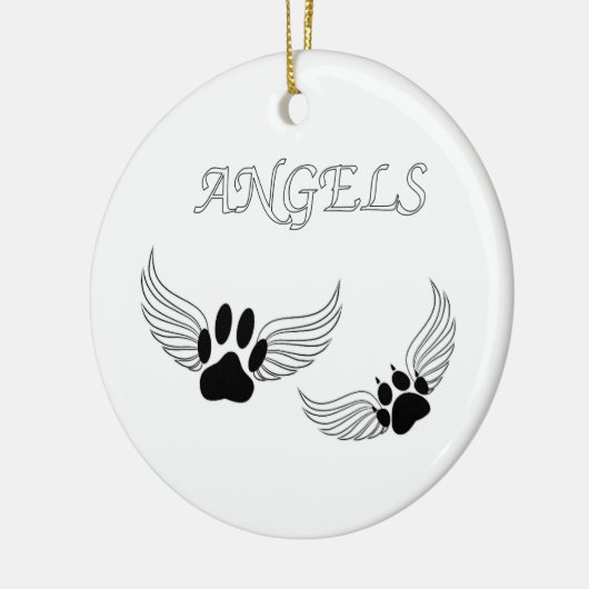 Angel Pet Paws Keramisch Ornament (Links)