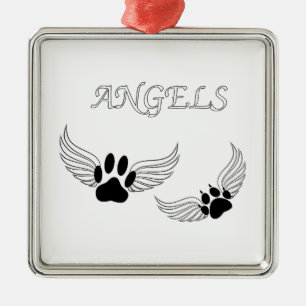Angel Pet Paws Metalen Ornament