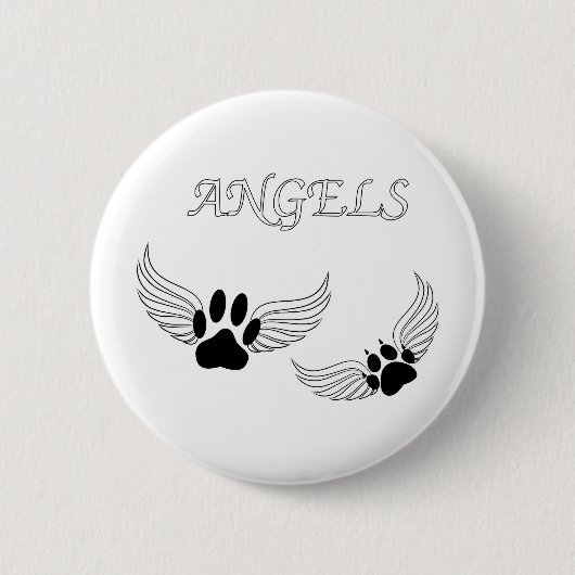 Angel Pet Paws Ronde Button 5,7 Cm (Voorkant)