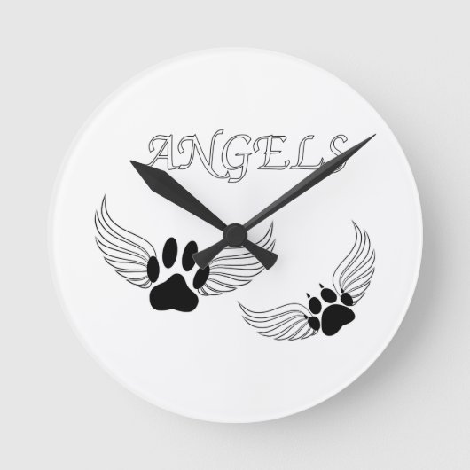 Angel Pet Paws Ronde Klok (Voorkant)
