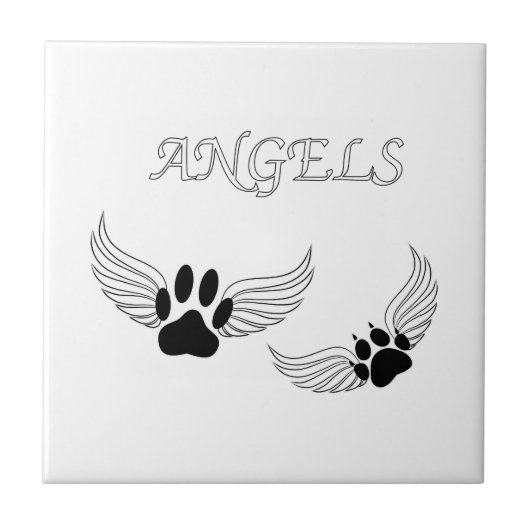 Angel Pet Paws Tegeltje (Voorkant)