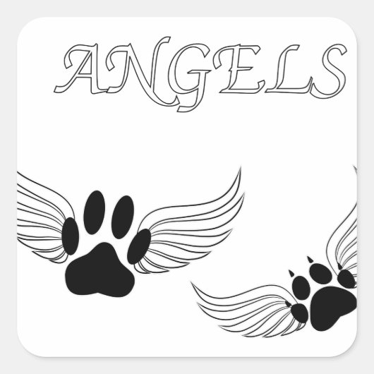Angel Pet Paws Vierkante Sticker (Voorkant)