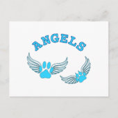 Angel Pet tekent in blauw Briefkaart (Voorkant)
