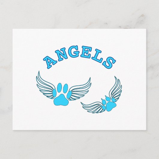 Angel Pet tekent in blauw Briefkaart (Voorkant)