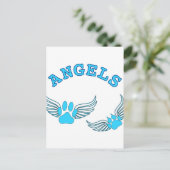 Angel Pet tekent in blauw Briefkaart (Staand voorkant)