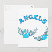 Angel Pet tekent in blauw Briefkaart (Voorkant / Achterkant)