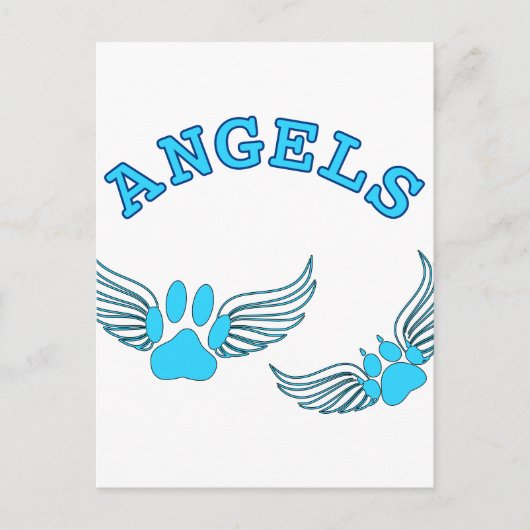 Angel Pet tekent in blauw Briefkaart (Voorkant)