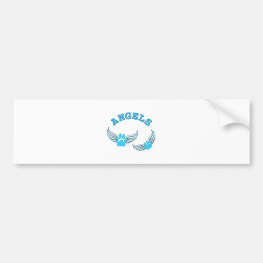 Angel Pet tekent in blauw Bumpersticker (Voorkant)