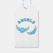 Angel Pet tekent in blauw Cadeaulabel (Voorkant)