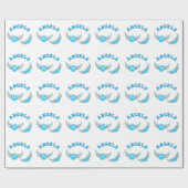 Angel Pet tekent in blauw Cadeaupapier (Vlak)