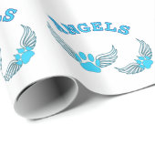 Angel Pet tekent in blauw Cadeaupapier (Rol Hoek)