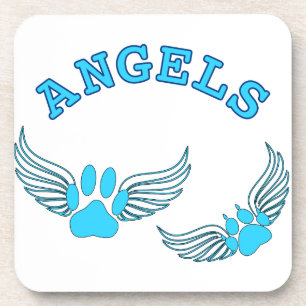 Angel Pet tekent in blauw Drankjes Onderzetter
