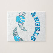 Angel Pet tekent in blauw Legpuzzel (Horizontaal)