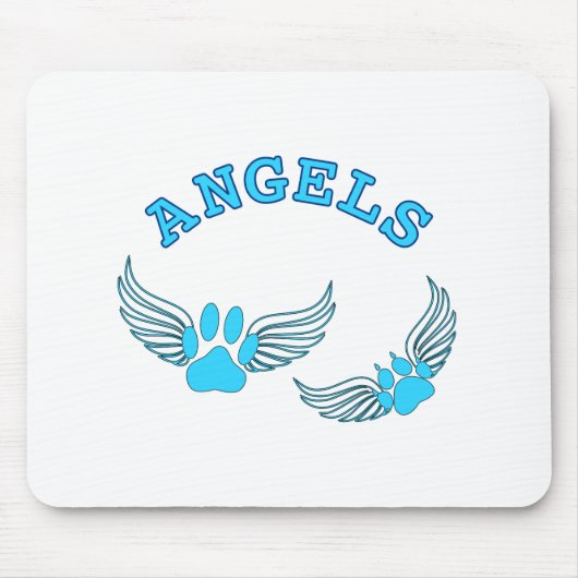 Angel Pet tekent in blauw Muismat (Voorkant)