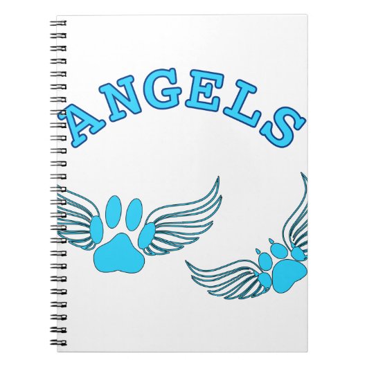 Angel Pet tekent in blauw Notitieboek (Voorkant)