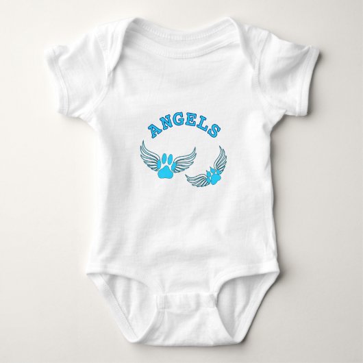 Angel Pet tekent in blauw Romper (Voorkant)