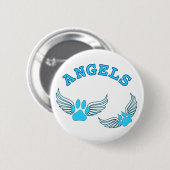 Angel Pet tekent in blauw Ronde Button 5,7 Cm (Voorkant /achterkant)