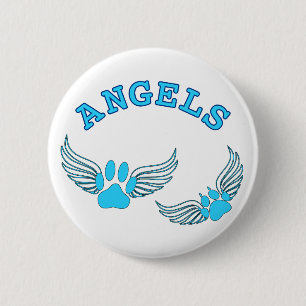 Angel Pet tekent in blauw Ronde Button 5,7 Cm