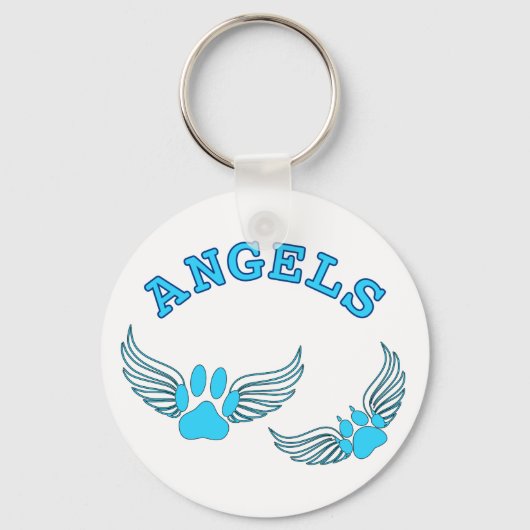 Angel Pet tekent in blauw Sleutelhanger (Voorkant)