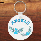 Angel Pet tekent in blauw Sleutelhanger (Voorkant)
