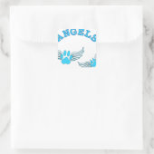 Angel Pet tekent in blauw Vierkante Sticker (Tas)