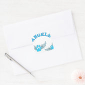 Angel Pet tekent in blauw Vierkante Sticker (Envelop)