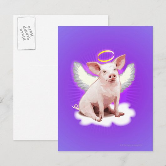 Angel Pig Briefkaart (Voorkant / Achterkant)