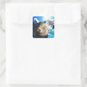 Angel Pig Vierkante Sticker (Tas)