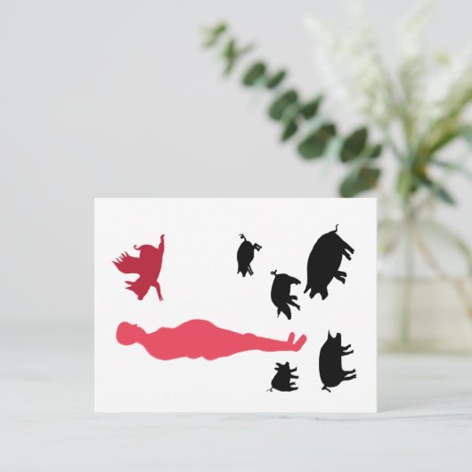 Angel Pigs Happy Meal Vegeterian Briefkaart (Staand voorkant)