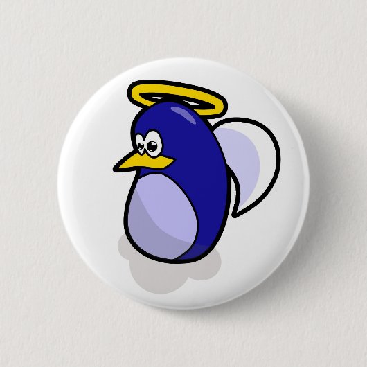 Angel-pinguïn-knop Ronde Button 5,7 Cm (Voorkant)