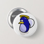 Angel-pinguïn-knop Ronde Button 5,7 Cm (Voorkant /achterkant)
