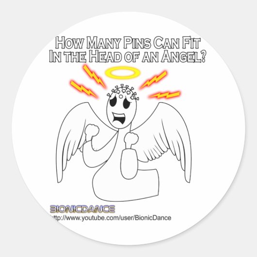 Angel Pinhead Ronde Sticker (Voorkant)