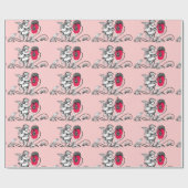 ANGEL PINK FLOWERS Valentijnsdag Cadeaupapier (Vlak)