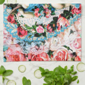 Angel Pink Roses  Victoriaans Theedoek (Gevouwen)
