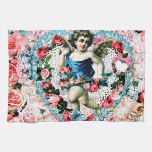 Angel Pink Roses Victoriaans Theedoek