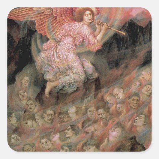 Angel Pipetteer naar Souls in Hell door Evelyn De Vierkante Sticker (Voorkant)