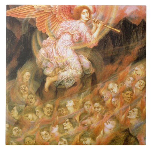 Angel Pipetteren naar de zielen in de hel Tegeltje (Voorkant)