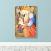 Angel Playing a Flageolet (door Edward Burne-Jones Canvas Afdruk (Insitu (Houten vloer))
