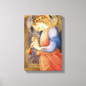 Angel Playing a Flageolet (door Edward Burne-Jones Canvas Afdruk (Voorkant)