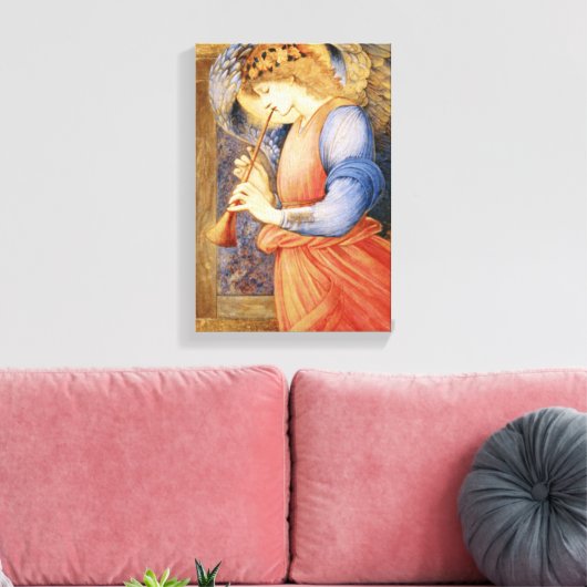 Angel Playing a Flageolet (door Edward Burne-Jones Canvas Afdruk (Insitu (Woonkamer))