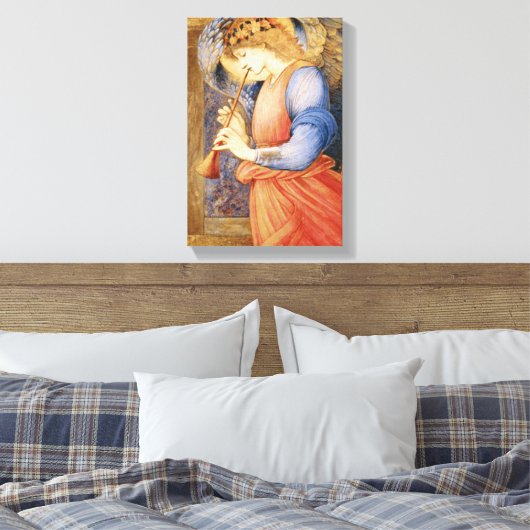 Angel Playing a Flageolet (door Edward Burne-Jones Canvas Afdruk (Insitu (Slaapkamer))