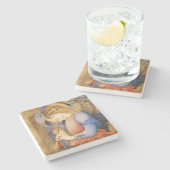 Angel Playing a Flageolet (door Edward Burne-Jones Stenen Onderzetter (Zijkant)