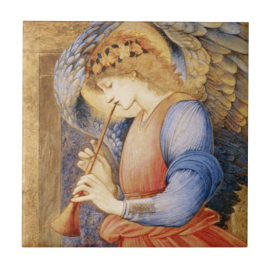Angel Playing a Flageolet (door Edward Burne-Jones Tegeltje (Voorkant)